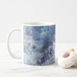 Is och Snö Texturerad blå jul Mönster Kaffemugg