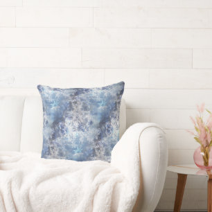 Is och Snö Texturerad blå jul Mönster Kudde