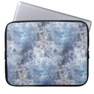 Is och Snö Texturerad blå jul Mönster Laptop Fodral