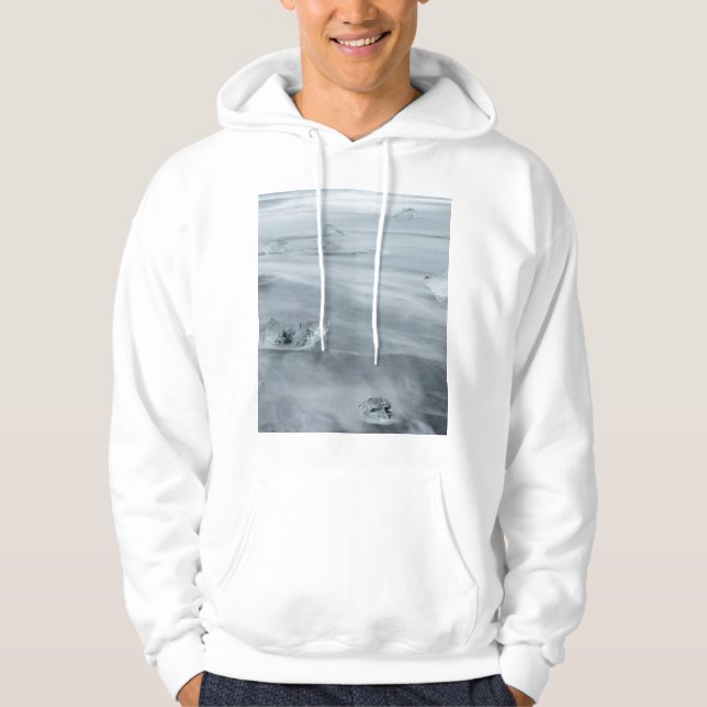 Is och vatten på en strand, Island Sweatshirt (Framsida)