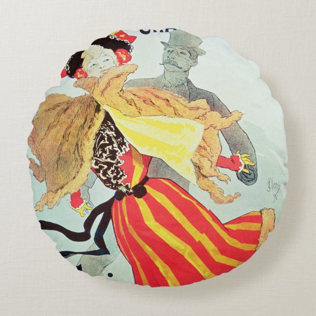 Is Palace', tuggar ljudlig Elysees, Paris, 1893 Rund Kudde (Framsidan)