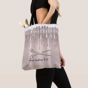 Is rosa guld hårstylist diamantglitter dropp tygkasse