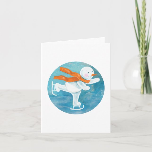 Is Skridskofigur Snömannen   Inbjudan (Framsida)