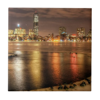 Is som smälts delvist på Charles River i Boston Kakelplatta