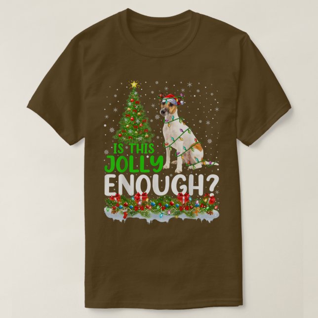 Is This Jolly Enough Fo Terrier Dog Christmas Tree T Shirt (Design framsida)