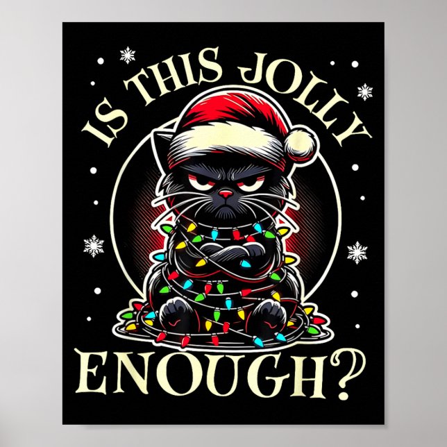 Is This Jolly Enough Funny Cat Christmas Meme  Poster (Framsidan)