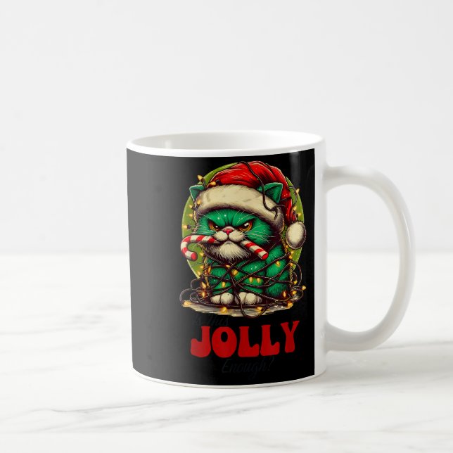 Is This Jolly Enough_ Funny Cat For Christmas Sarc Kaffemugg (Höger)