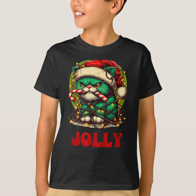 Is This Jolly Enough_ Funny Cat For Christmas Sarc T Shirt (Framsida)