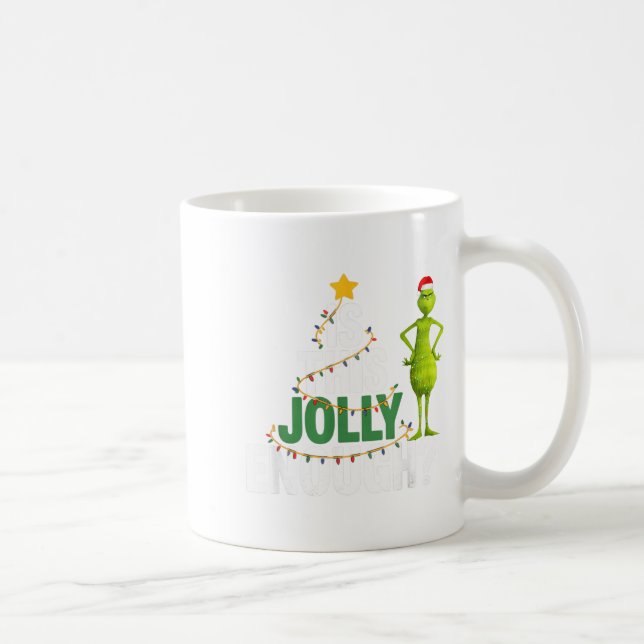 Is This Jolly Enough Funny Christmas Tree Lights H Kaffemugg (Höger)