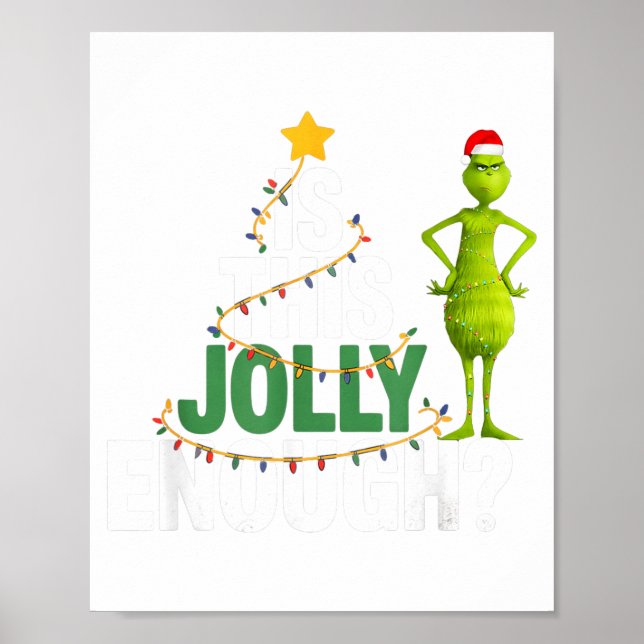Is This Jolly Enough Funny Christmas Tree Lights H Poster (Framsidan)