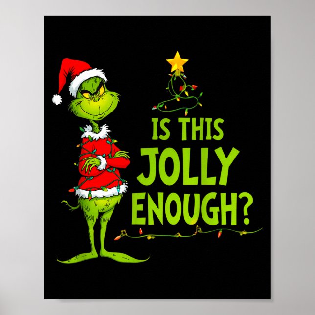 Is This Jolly Enough Funny Christmas Tree Lights H Poster (Framsidan)