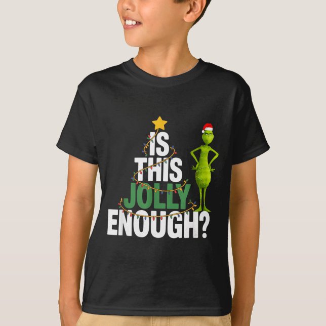 Is This Jolly Enough Funny Christmas Tree Lights H T Shirt (Framsida)