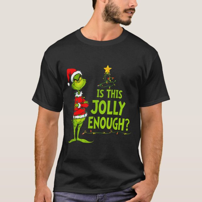 Is This Jolly Enough Funny Christmas Tree Lights H T Shirt (Framsida)
