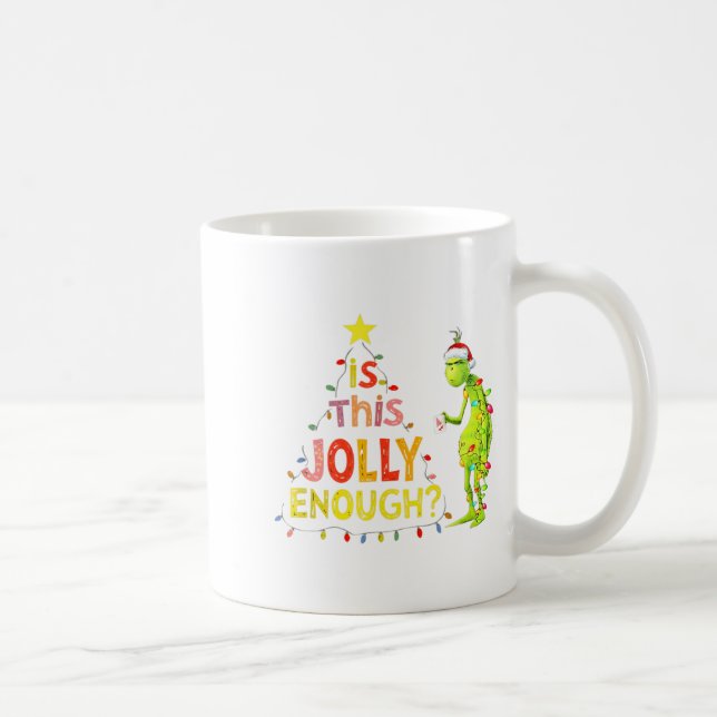 Is This Jolly Enough Green Funny Merry Christmas T Kaffemugg (Höger)