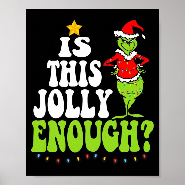 Is This Jolly Enough Merry Christmas Tree Lights F Poster (Framsidan)