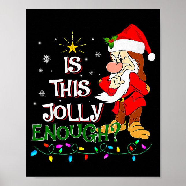 Is This Jolly Enough Mpy Elf Pajama Christmas Ligh Poster (Framsidan)