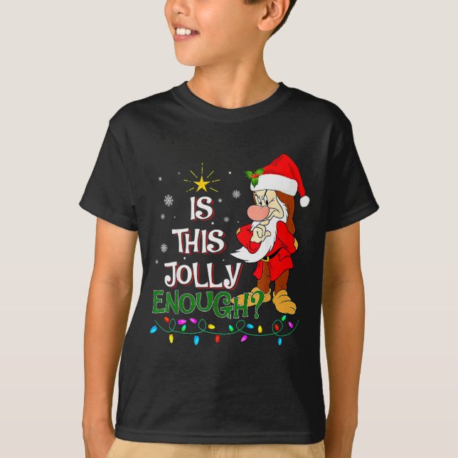 Is This Jolly Enough Mpy Elf Pajama Christmas Ligh T Shirt (Framsida)
