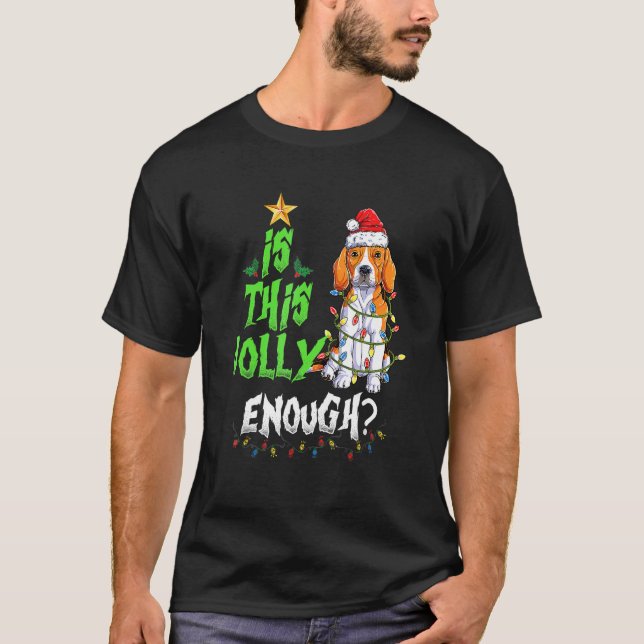 Is This Jolly Enough Noel Beagle Merry Christmas T Shirt (Framsida)