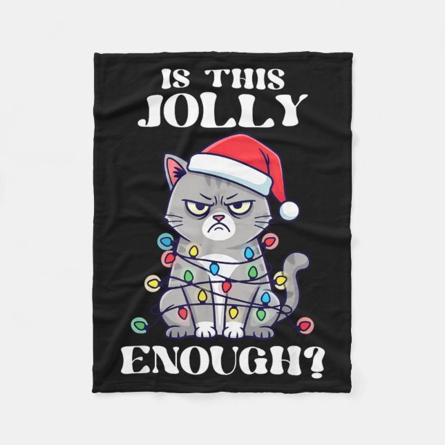 Is This Jolly Enough Tangled Christmas Cat  Fleecefilt (Framsidan)