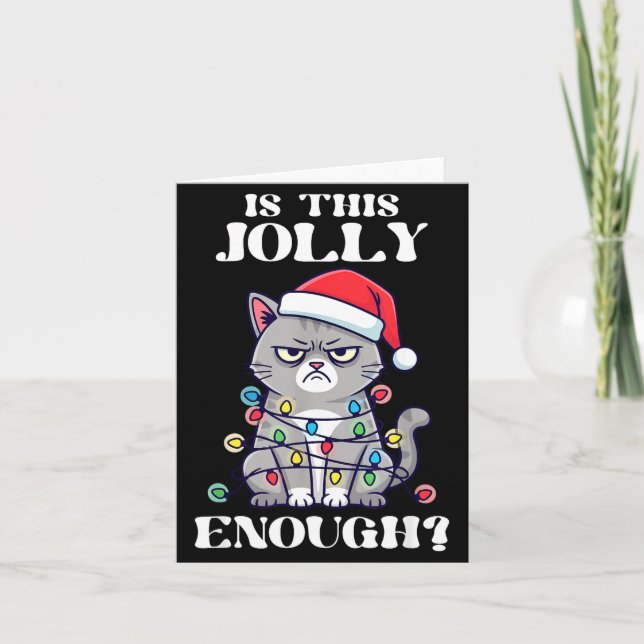 Is This Jolly Enough Tangled Christmas Cat  Kort (Framsida)