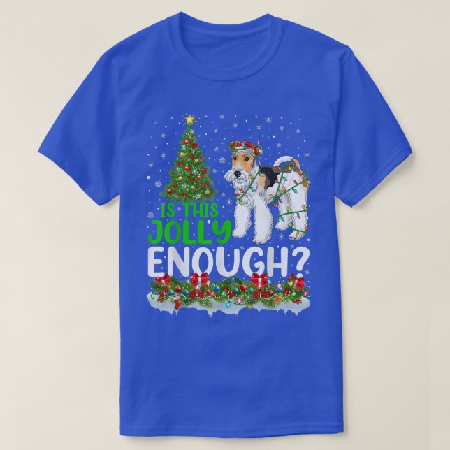 Is This Jolly Enough Wire Fo Terrier Dog Christmas T Shirt (Design framsida)