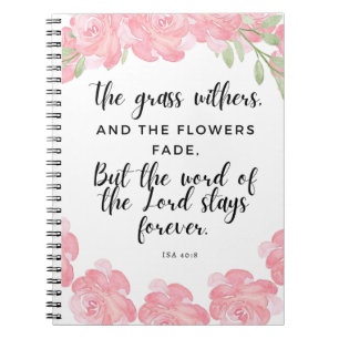 Isa 40:8 Scripture Journal Utformning av Blomm Anteckningsbok