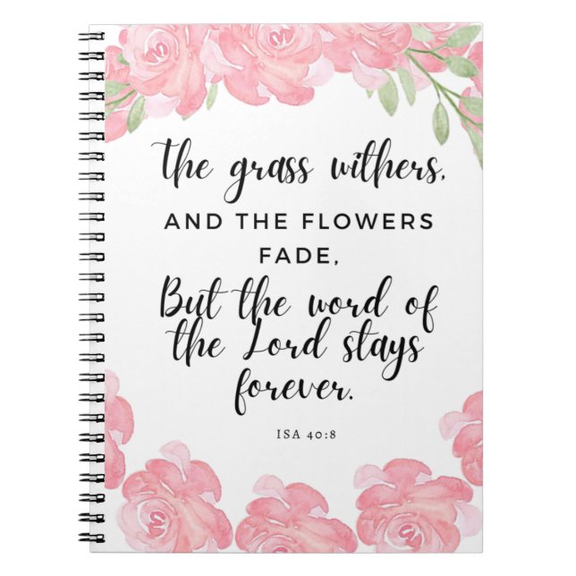 Isa 40:8 | Scripture Journal | Utformning av Blomm Anteckningsbok (Framsidan)