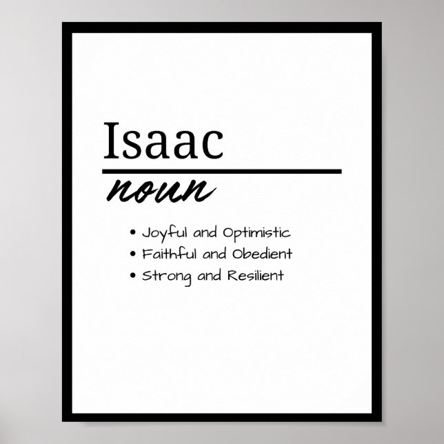 Isaac, Boy Personlig Namn Definition Poster (Framsidan)