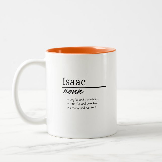 Isaac, Boy Personlig Namn Definition Två-Tonad Mugg (Vänster)