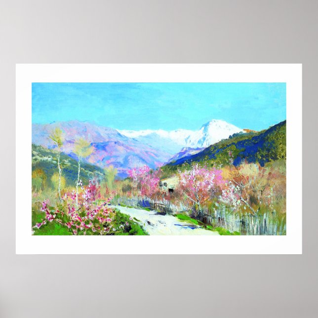 Isaac Levitan. "Springtime"-målning Poster (Framsidan)