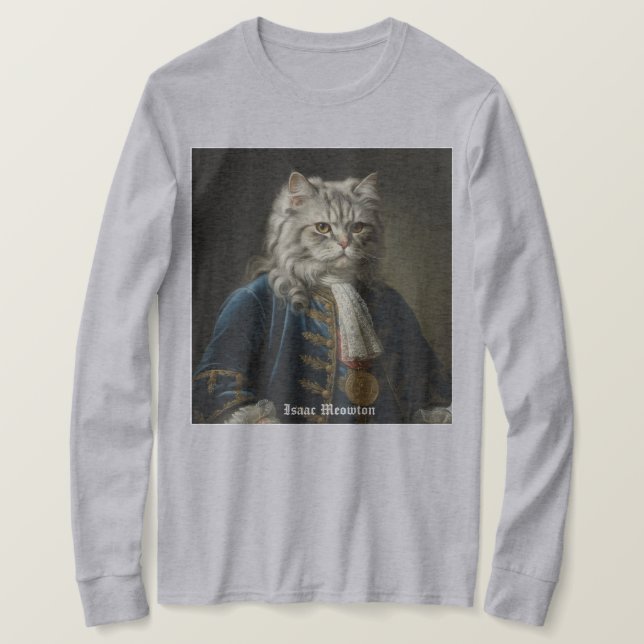 Isaac Meowton Newton (Kattunge / Katt-tema) Design T Shirt (Design framsida)