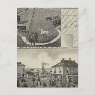 Isaac Mulholland Ranch and Residence, Kansas Vykort