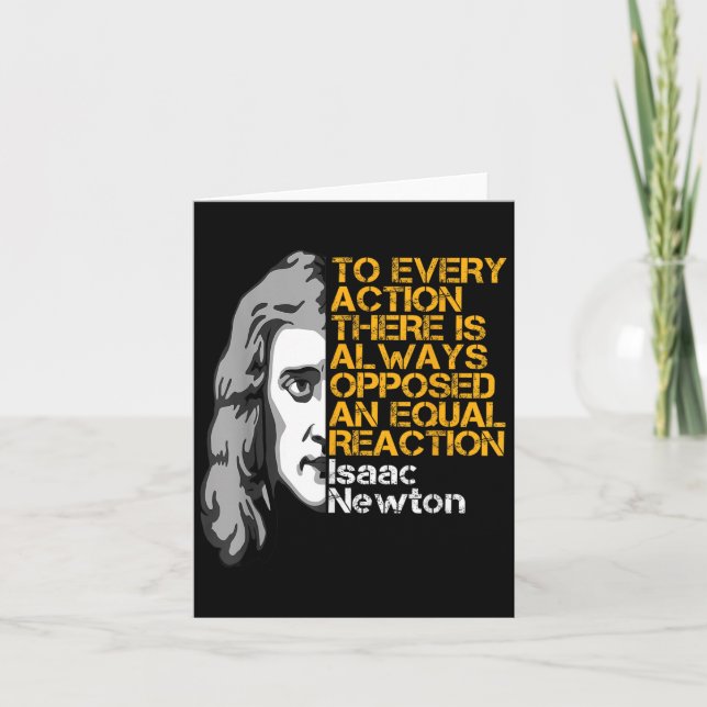 Isaac Newton Action and Reaction inspirational Quo Kort (Framsida)