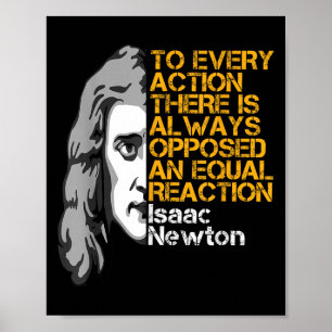Isaac Newton Action and Reaction inspirational Quo Poster