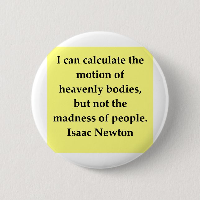 Isaac Newton citationstecken Knapp (Framsida)