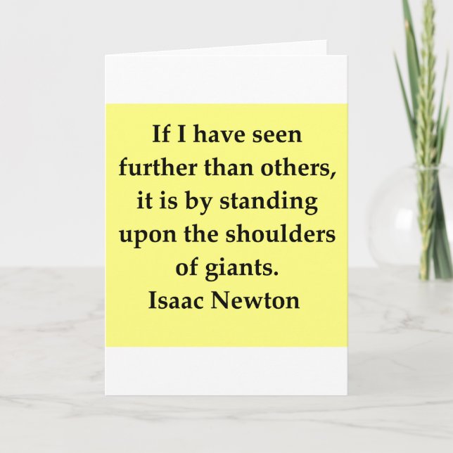 Isaac Newton citationstecken Kort (Framsida)