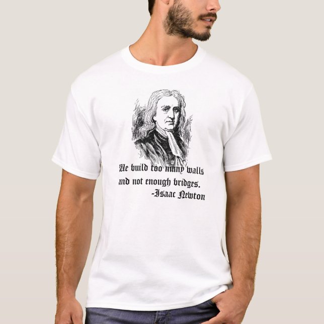 Isaac Newton citationstecken T Shirt (Framsida)