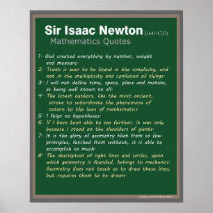 Isaac Newton citationsteckenaffisch Poster
