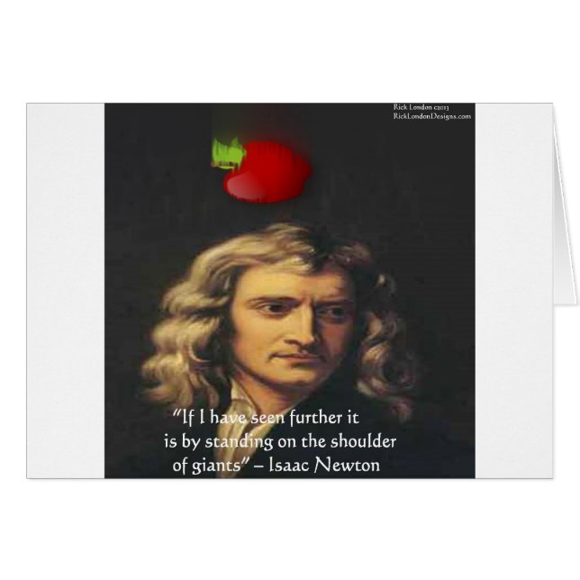 Isaac Newton "Giants Shoulders" Wisdom Gifts & Tee Hälsningskort (Framsidan Horizontal)