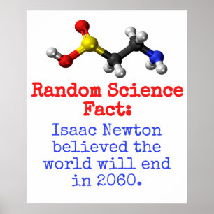 Isaac Newton trodde att "World - Science Fact" Poster