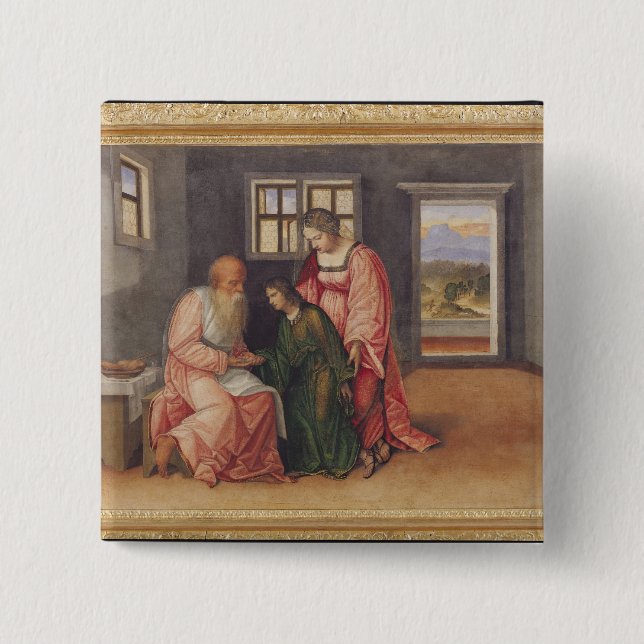 Isaac som välsignar Jacob, c.1520 Knapp (Framsida)