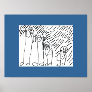 Isaacs familj i regnaaffischen poster
