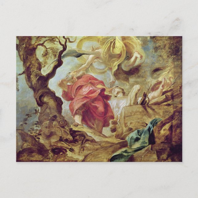 Isaacs uppoffring vykort (Framsida)