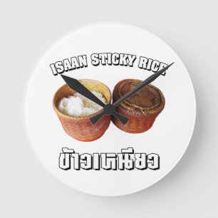Isaan Sticky Ris [Khao Niao] Rund Klocka