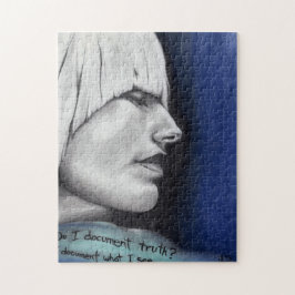 Isabel Blonde Woman Porträtt Original Art Teckning Pussel
