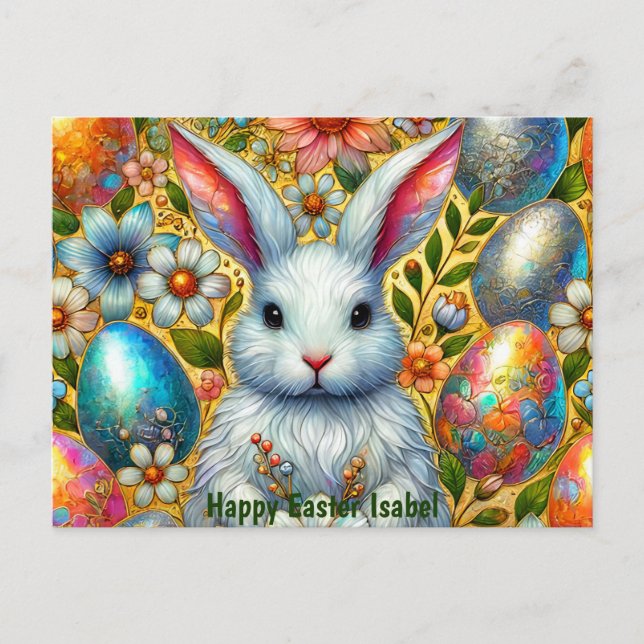 ISABEL ~ HAPPY EASTER BUNNY GREETING ~  HELG VYKORT (Framsida)