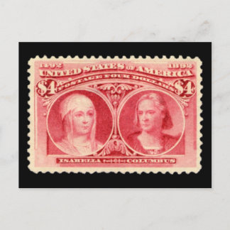 Isabella & Columbus 1893 Frimärke vykort