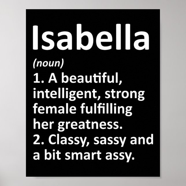 Isabella Definition Personalized Name Funny Christ Poster (Framsidan)