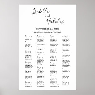 Isabella Elegant Alfabetical Seating Chart Poster
