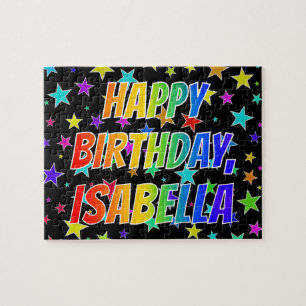 "ISABELLA" First Namn, Roligt "GRATTIS PÅ FÖDELS Pussel